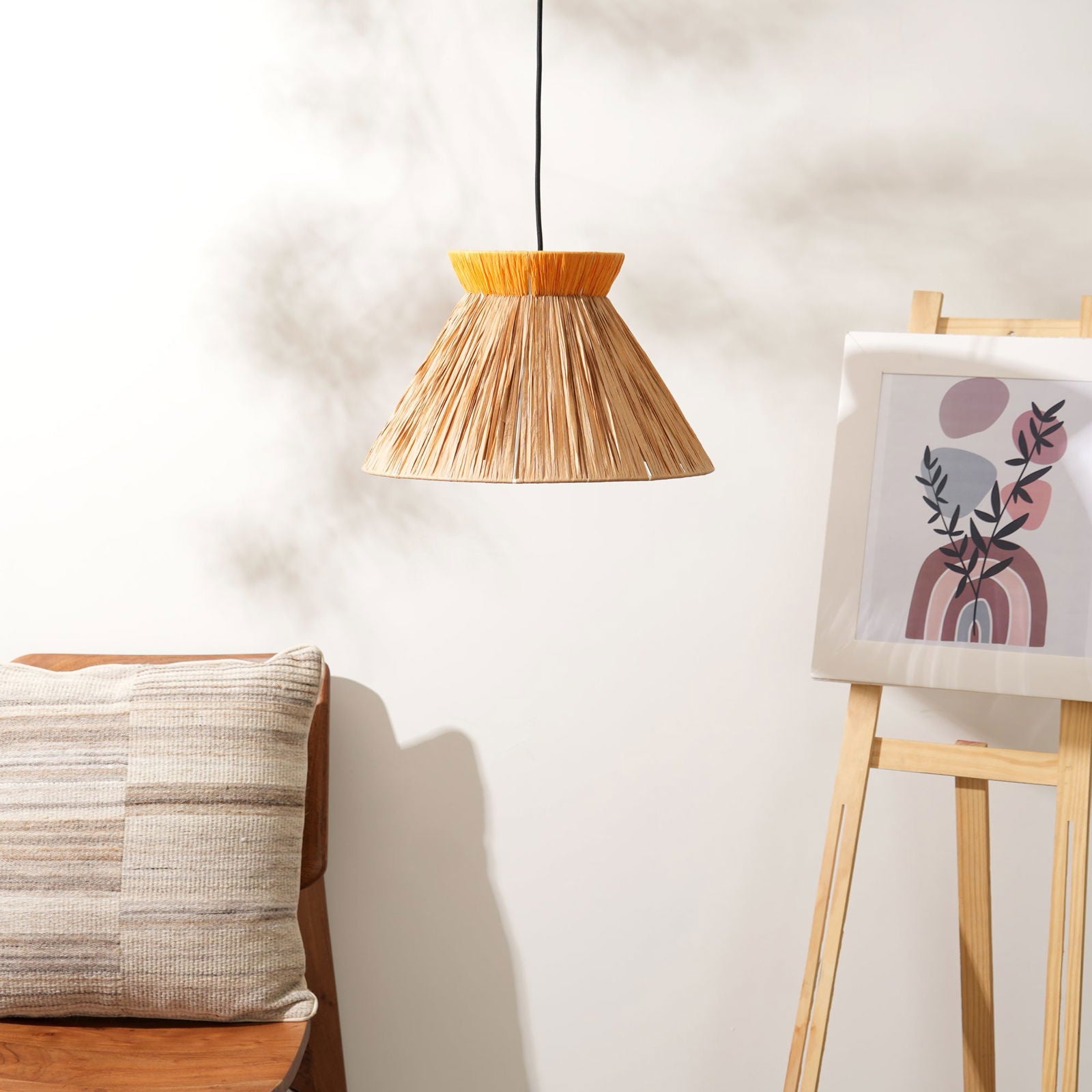 Ombre Pendant Lamp - Raffia Hanging Light, Handmade Pendant Light, Modern Decorative Lighting - FIG Living - Ombre Pendant Lamp - Raffia Hanging Light, Handmade Pendant Light, Modern Decorative Lighting - FIG Living