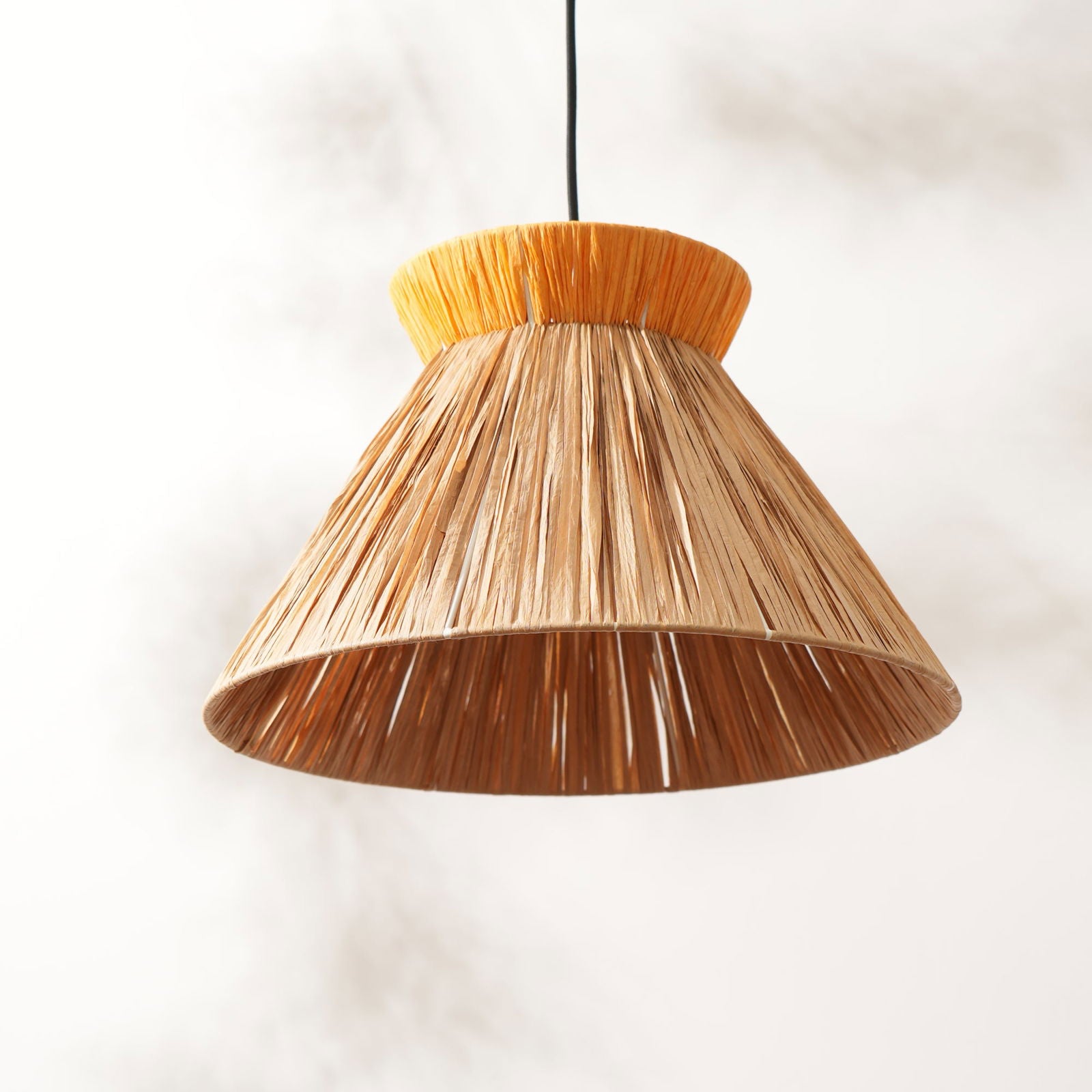 Ombre Pendant Lamp - Raffia Hanging Light, Handmade Pendant Light, Modern Decorative Lighting - FIG Living - Ombre Pendant Lamp - Raffia Hanging Light, Handmade Pendant Light, Modern Decorative Lighting - FIG Living