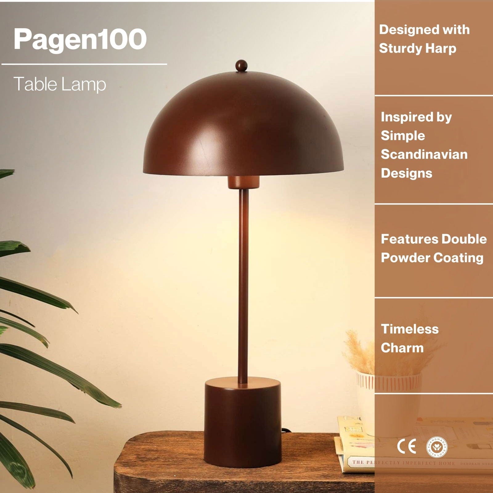 Pagen 100 Table Lamp - Modern Scandinavian Design Bedside Lamp, Premium Metallic Finish Desk Lamp, Easy Installation - FIG Living - Pagen 100 Table Lamp - Modern Scandinavian Design Bedside Lamp, Premium Metallic Finish Desk Lamp, Easy Installation - FIG Living