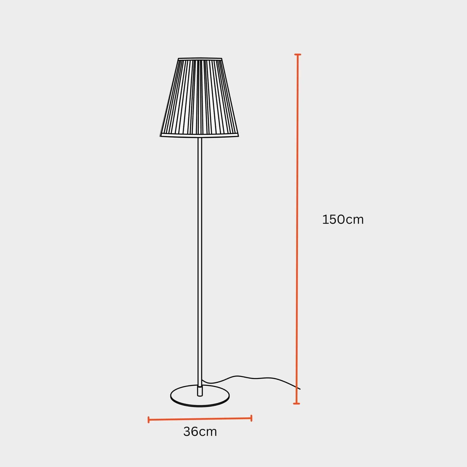 Polester Floor Lamp - White Pleated Shade Floor Light, White Stick Tripod Standing Lamp, Easy to Assemble - FIG Living - 