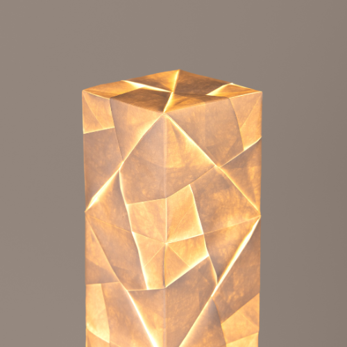 Solobe Tetris—Warm white Desk lamp on a gray background
