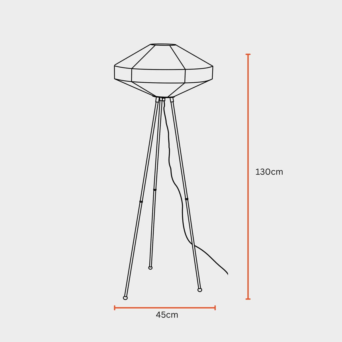 Space Rover Floor Lamp - Tripod Floor Light, Nickle Base and Elegant Fabric Shade Tripod Standing Lamp - FIG Living - 