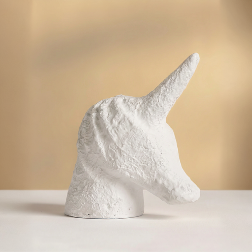 decorative unicorn statue white finish