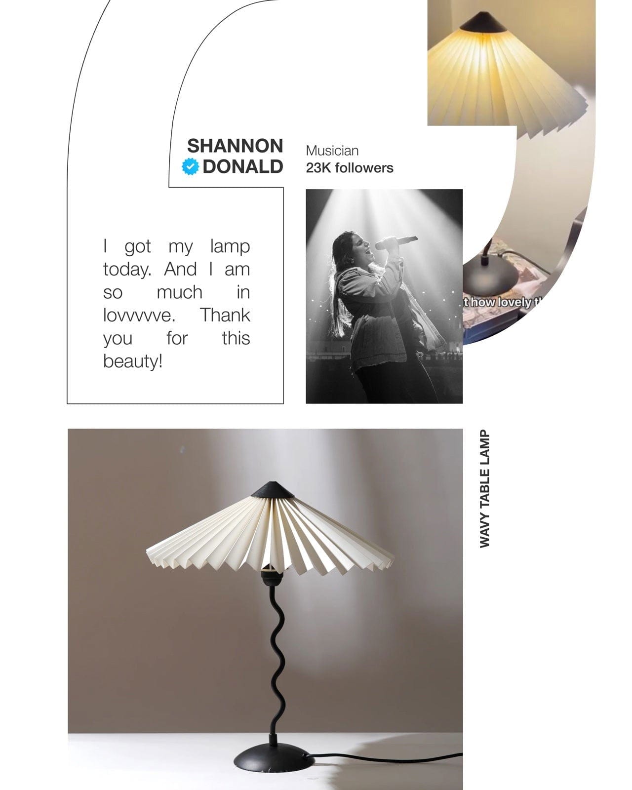 Wavy Table Lamp - Contemporary Metal Base Desk Lamp Lighting And Handpleated Shade Bedside Lamp - FIG Living - Wavy Table Lamp - Contemporary Metal Base Desk Lamp Lighting And Handpleated Shade Bedside Lamp - FIG Living