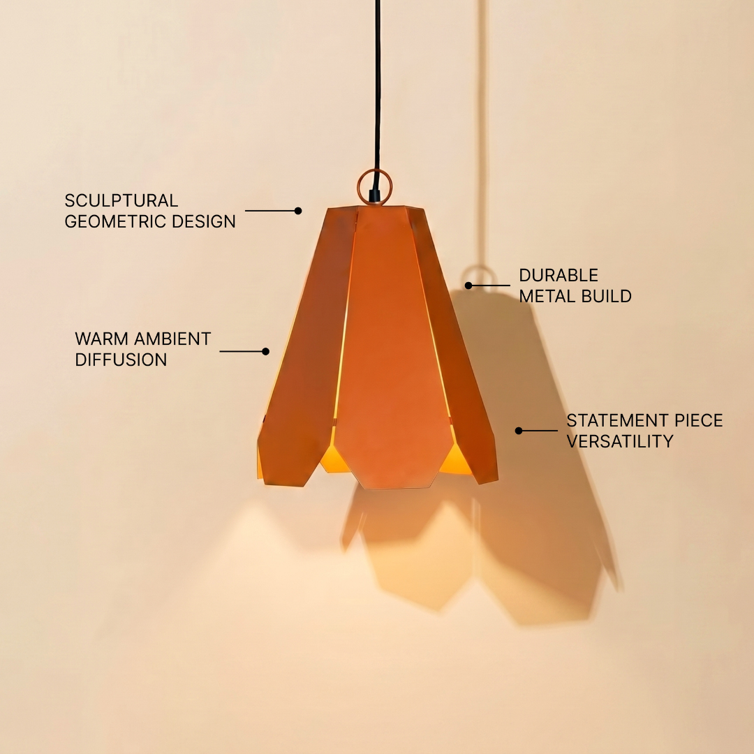 Fold Hexa Pendant Lamp - Tangerine