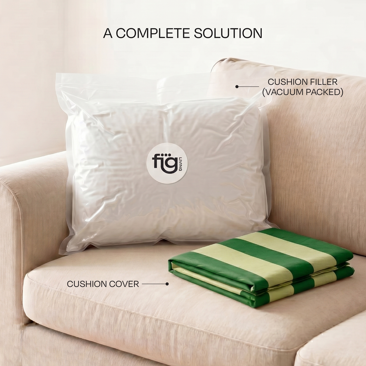 Colourways Cushion Cover - Matcha (includes filler)