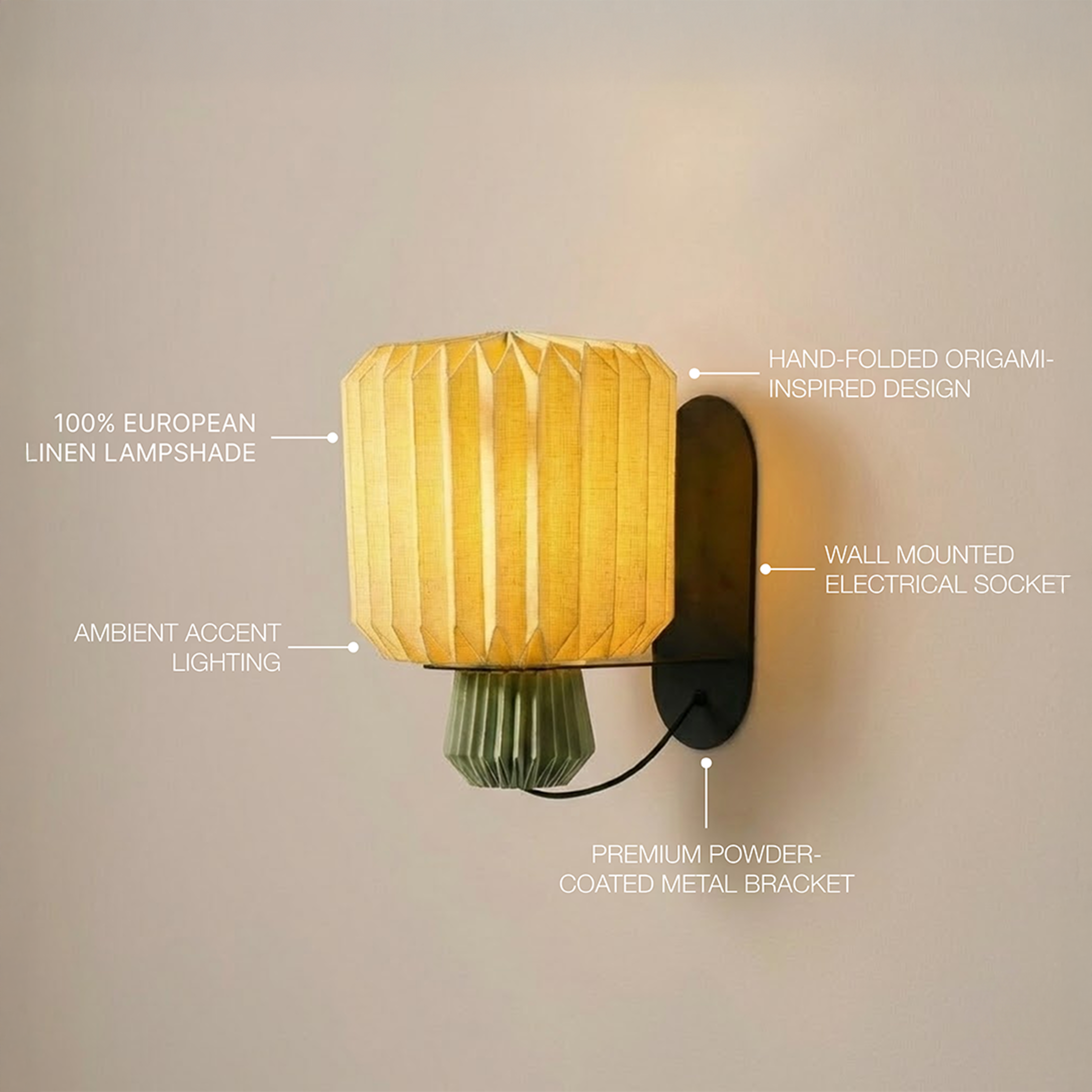 Lumi Fold Sconce Linen Wall Lamp